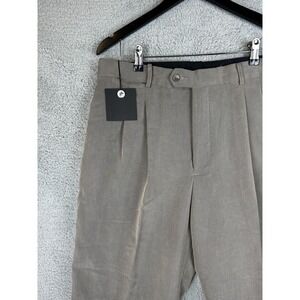 Ashworth Polynosic Pants Mens 34 Gray Twill Pleated Dress Slacks Classic Golf